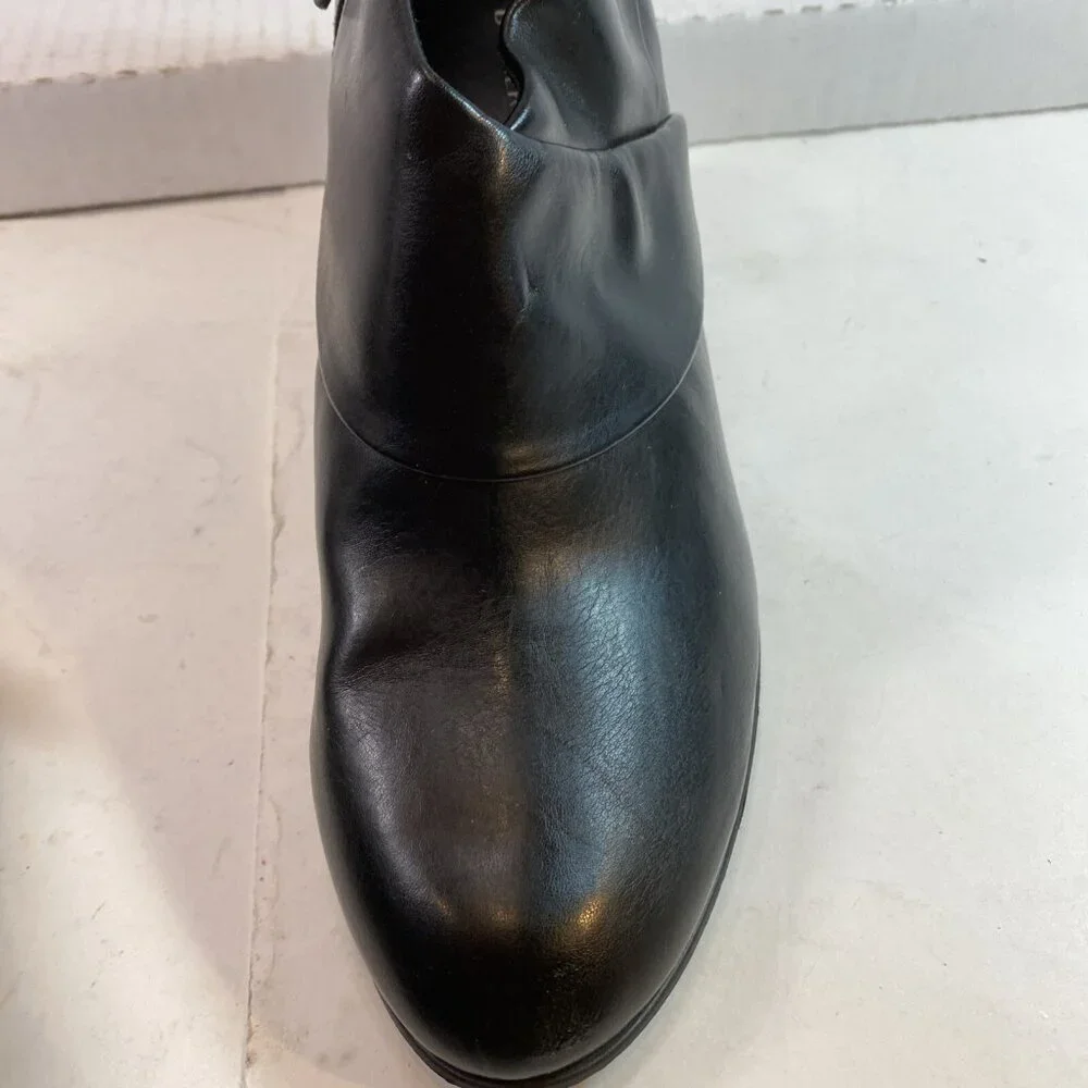 Dockers Women's Zippered Faux Black Leather Block Heel Ankle Boots Booties 11 M‎